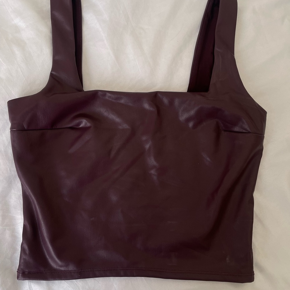 Faux leather tank top